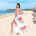 thumbnail image 6 of FORMRS Womens Long Sarong Beach Wrap Semi-Sheer Bikini Skirt Bathing Swimsuit Cover Up, Watermelon Pattern, 6 of 7