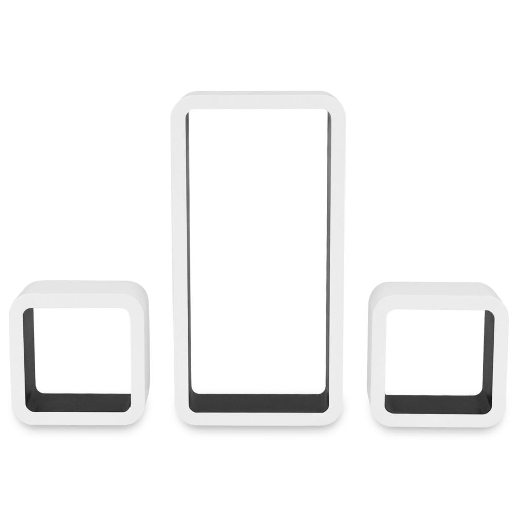 Kepooman Home Office MDF Floating Wall Display Shelf for Book/DVD Storage, White & Black Kepooman Home Office MDF Floating Wall Display Shelf for Book/DVD Storage, White & Black