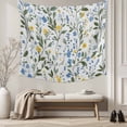thumbnail image 5 of Blue Yellow Spring Floral Small Tapestry for Bedroom Wall Hanging Tapestry,Summer Elegant Botanical Green Ceiling Backdrop Tapestries Poster Blanket Wall Decor for Teens Room Living Room 23" x 28", 5 of 8