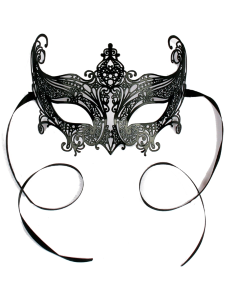 FunWorld Costumes Adult Black Elegant Laser Cut Masquerade Tie On Eye