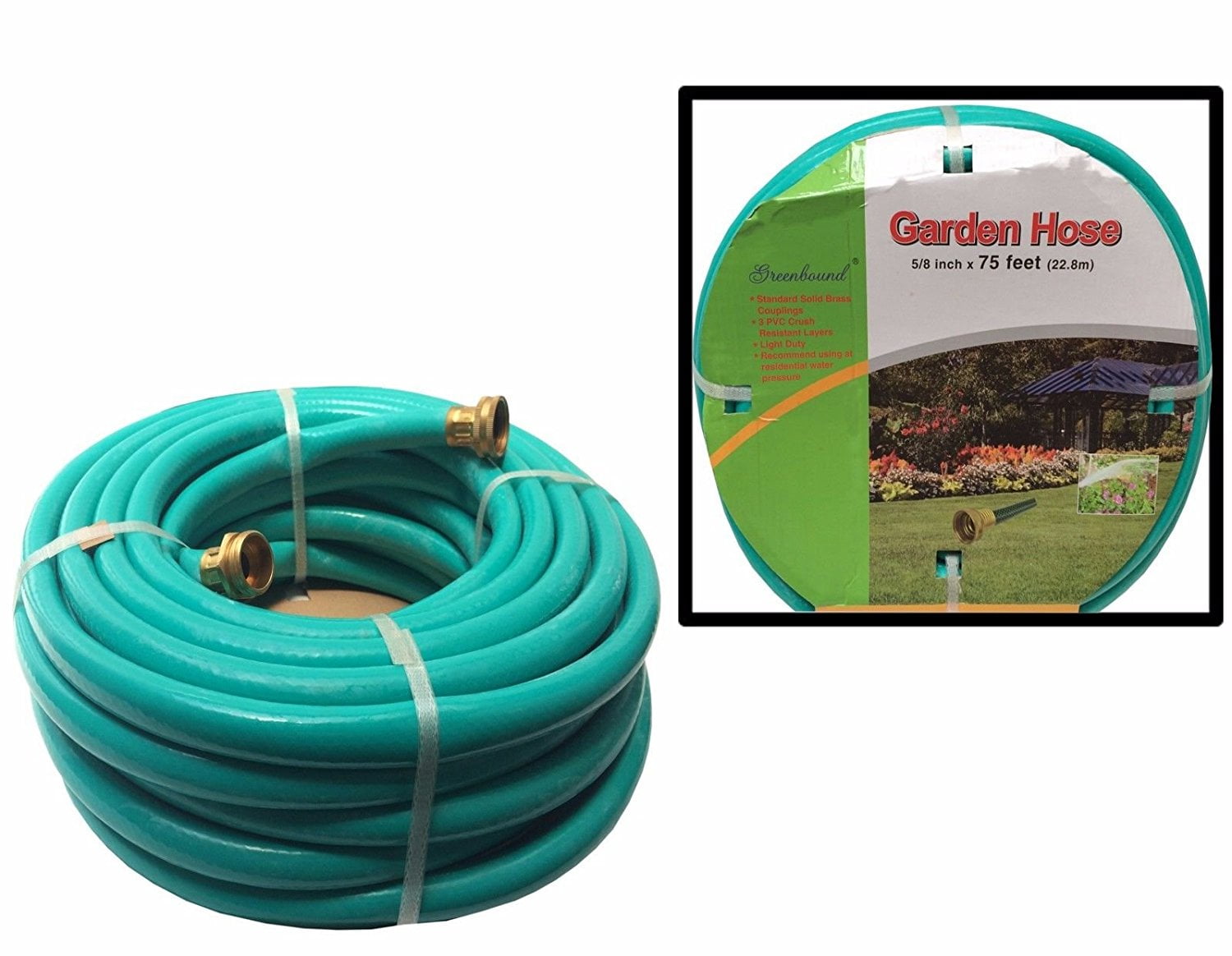 LavoHome Medium Duty Premium Garden Hose Lawn Water (75 Feet, Garden Hose) by