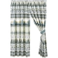 thumbnail image 6 of Chezmoi Collection Lake 4-Piece Northwest Cabin Lodge Window Curtain Set with Sheer Backing - Multicolor Pine Tree Fish Deer Explorer Mountain Printed Microfiber, 120 inch x 84 inch, 6 of 9