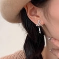 thumbnail image 3 of Lancharmed Silver Plated Cute Earrings for Womens,Bow Tie Earring Wedding Gifts, 3 of 8