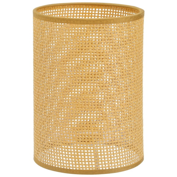 PTOOTP 1Pack Rattan Metal Lampshade for Table Lamp Light Brown Round 14.00X14.00X8.1In