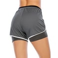 thumbnail image 5 of Women's Activewear Workout Sport Shorts Double layer Running Yoga Shorts Quick-Dry Exercise Athletic Jogging Shorts, 5 of 7