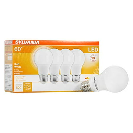 Sylvania (4 Pack) LED Light Bulbs - Soft White, E26, 60 Watts Equivalent, 120V