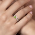 thumbnail image 4 of Gem Stone King 925 Sterling Silver Green Peridot Infinity Ring for Women (0.39 Cttw, Heart Shape 4MM, Gemstone August Birthstone, Size 7), 4 of 6