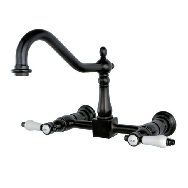 Kingston Brass KS1245BPL Wall Mount 8" Centerset Kitchen Faucet, ORB
