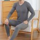 thumbnail image 5 of Hombres Casual Solid Pullover Mangas largas Alta elasticidad Keep Warml Ropa interior Tops y pantalones Traje Pompotops  qyievc6731, 5 of 9