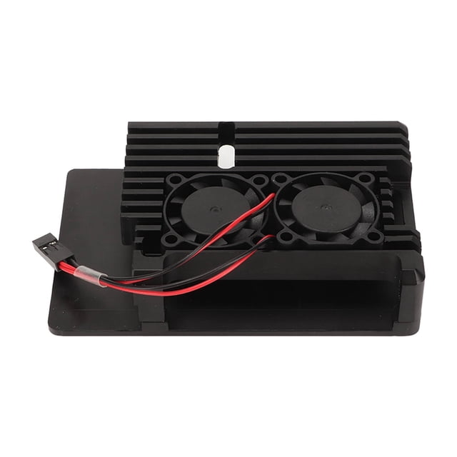 Para la caja de metal 4b raspi, la resistencia resistente de la resistencia duradera de la aleación de aluminio negro de la aleación de aluminio ventiladores dobles para el