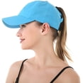 thumbnail image 1 of Gorra de béisbol con cola de caballo entrecruzada para mujer, gorro de secado rápido con moño desordenado y parte superior ajustable (negro), 1 of 5