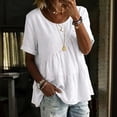 thumbnail image 2 of Womens Floral Babydoll Tops，Casual Summer Shirts Beach Vacation Blouses Floral Blouses For Women Peasant Blouses Lightweight Gauze 3/4 Sleeve Blouses Peplum Tops For Women Boho Floral Tops S, 2 of 4