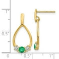 thumbnail image 4 of Primal Gold 14 Karat Yellow Gold with Emerald and White Sapphire Post Dangle Earrings, 4 of 4