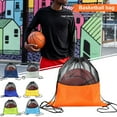 thumbnail image 2 of Basketball Storage Bag Sports Gym Backpack Drawstring Design Waterproof Honeycomb Fabric See-Through Mesh Football Soccer Pouch, 2 of 7