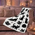thumbnail image 6 of Playful Black Cats Pumpkins autumn celebration, Playful Pet Portrait Pattern, Warm Flannel Blanket for Living Room and Reading Nook, Cat Lovers autumn celebration Gift, Pet Lover Home Decor, 6 of 9