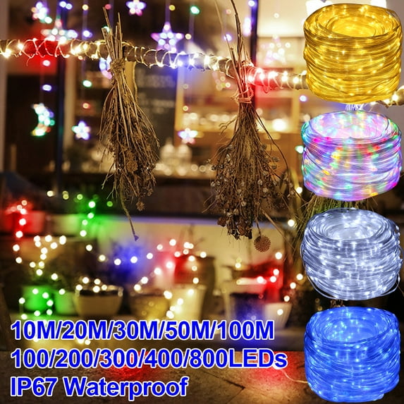 DYstyle Holiday Party Outdoor Wall Wedding Christmas Decorations 10M-100M 100-800LEDs IP67 Waterproof Safe Voltage LED String Fairy Lights With 8 Modes