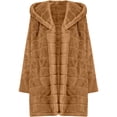 thumbnail image 4 of Chaqueta con capucha y abrigo de piel para mujer, cárdigan largo de talla grande, chaqueta de invierno, abrigo de piel sintética cálido para invierno (XL), 4 of 4