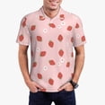 thumbnail image 1 of Balery Hand Drawn Strawberry Camisa Polo de Hombre con Estampado, de Manga Corta y Tejido Medio, Camisa Tipo Golf Polo-X-Large, 1 of 6