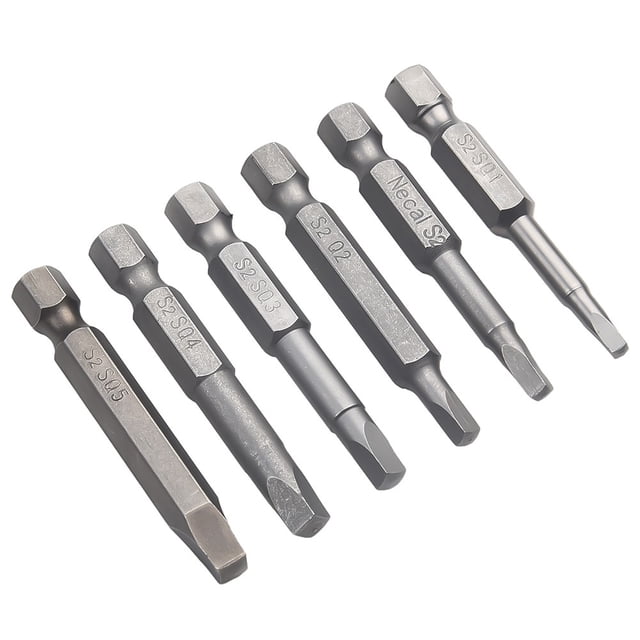 6Pcs Sq1-Sq5 Square Head Screwdriver Bit 50Mm 1/4Inch Shank Magnetic Screw Driver Electric Screwdriver Bits Hand Tool