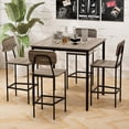 thumbnail image 2 of QinZhisheng E-commerce 5-Piece Counter Height Dining Table Set, Industrial Kitchen Table and Chairs for 4, Space-Saving Dinette Set with Bar Stools for Dining Room, Pub, Restaurant (Grey Oak), 2 of 8