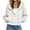White, variant on Ozmmyan Womens Cropped Zip Up Hoodie Ribbed Texture Drawstring Hooded Sweatshirt Jacket with Pockets Casual Fall Outerwear Streetwear Top