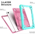 thumbnail image 3 of FIEWESEY for Urao C107/Jeazans OC101/C107 10.1 inch Tablet Hybird Case Kids Friendly with Stand case Cover for HiGrace C107/ZOFYWNAS C107/Freeski C107/Pswarfd 10.1 inch Tablet (Green/Pink), 3 of 8