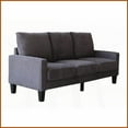thumbnail image 4 of Modern Dark Grey Polyester 3-Seat Living Room Sofa with Removable Covers & Solid Wood Frame, 4 of 13