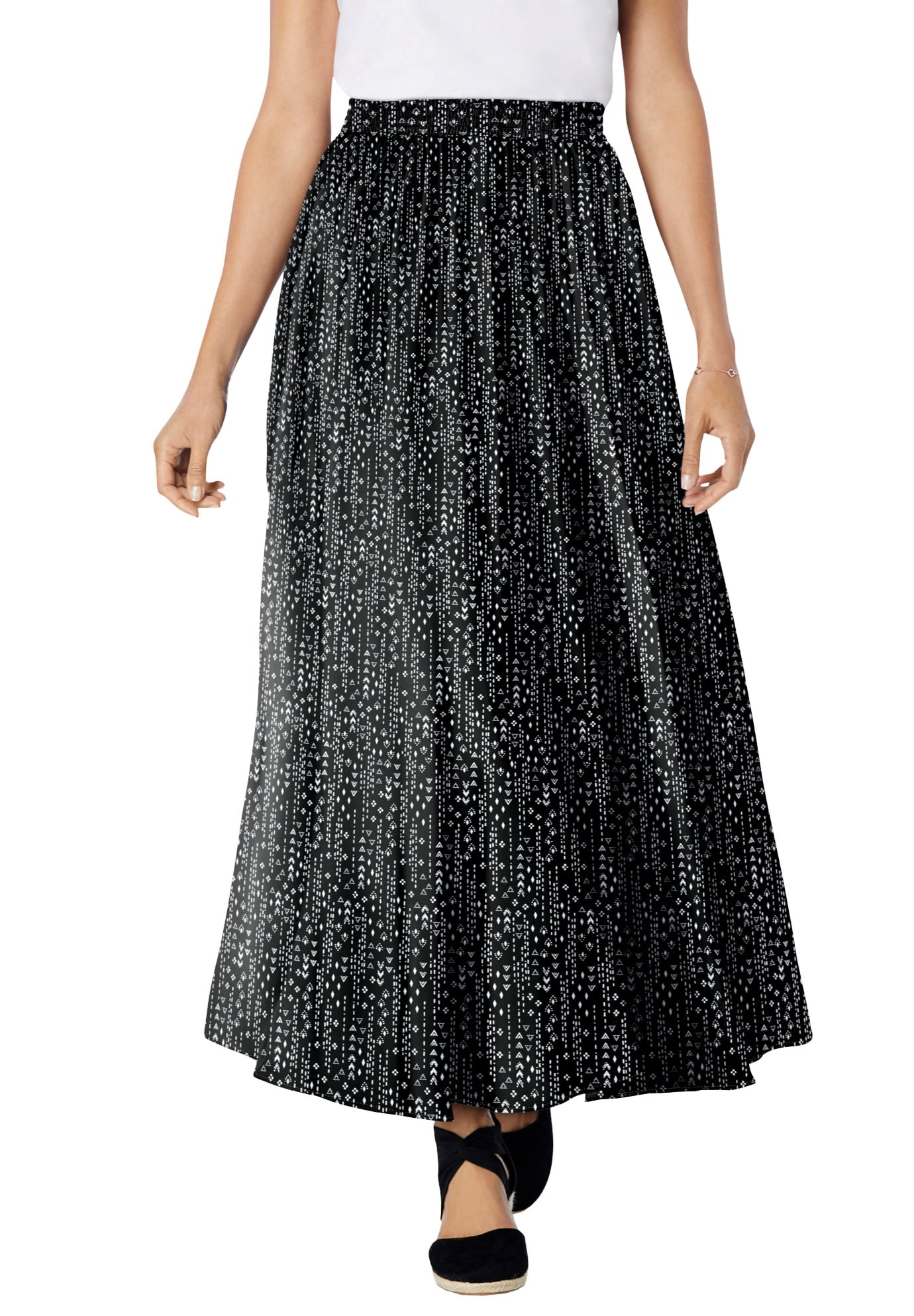 Petite maxi skirt elastic waist sale