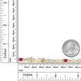 thumbnail image 6 of Gem Stone King 18K Yellow Gold Plated Silver Sky Blue Aquamarine and Pink Tourmaline and Lab Grown Diamond Bracelet for Women | 3.91 Cttw | Gemstone March Birthstone | Oval 6X4MM | Length 7.25 inches, 6 of 6