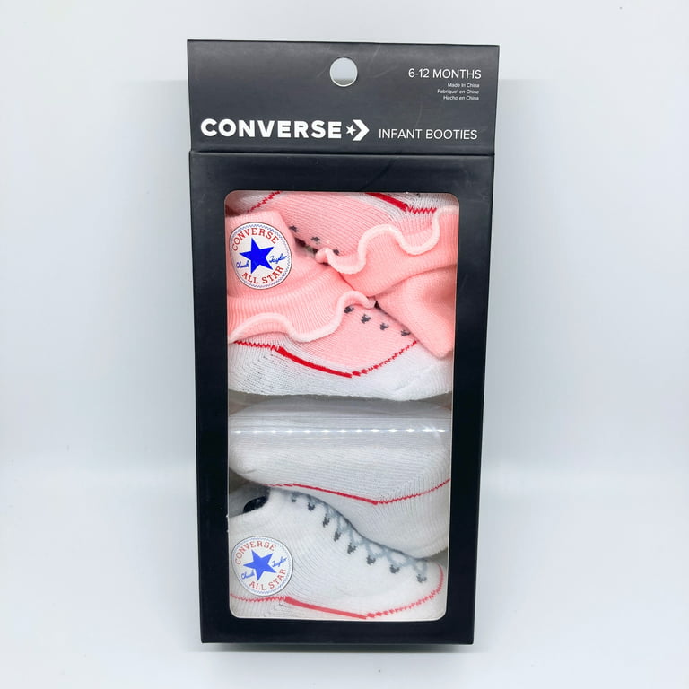 refrigerador Sandalias a nombre de Converse Infant Booties 6-12 Months Ruffle Pink / White Socks - Walmart.com