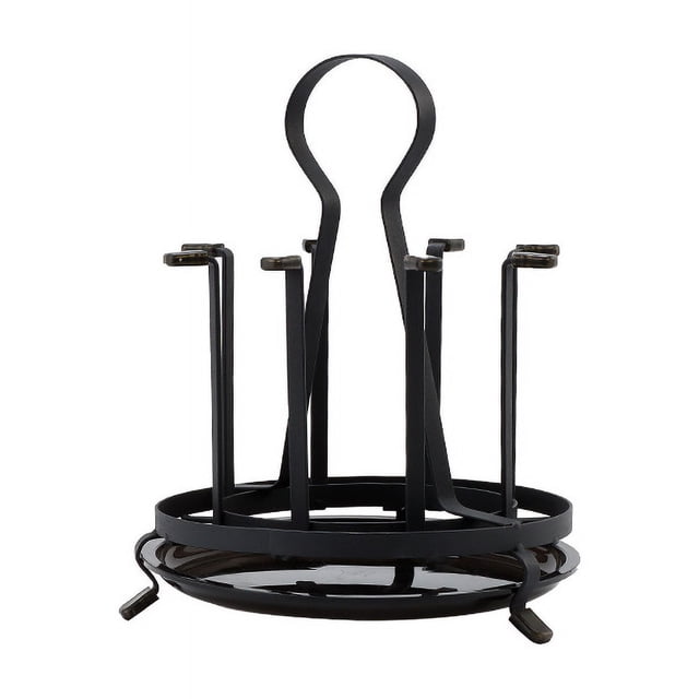 Árbol de tazas de 8 tazas giratorio de Metal, colgador de secado negro antiguo, árbol de secado de tazas, biberones de vidrio, soporte de exhibición de café