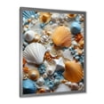 thumbnail image 2 of Designart "Symphony of Seashells in Yellow and Blue I" Coastal Framed Wall Art - Coastal Yellow Coastal Tropical Bedroom Framed Canvas Wall Art, 2 of 6