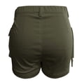 thumbnail image 6 of Tfken Summer Women Shorts Solid Color Button Cargo Mini Shorts With Pockets Fashion Daily Wear Female Soft Clothes Green, 6 of 6