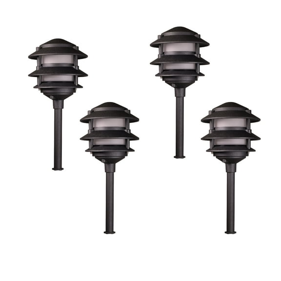 Best Pro Lighting Low Voltage Cast-Aluminum LED Pagoda Lights - Set of 4, Rust Resistant