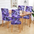 thumbnail image 6 of Violet Flowers Stretch Chair Covers Set of 4 Removable Washable Dining Chair Slipcovers for Kitchen Dining Room Hotel Decor, 6 of 6