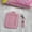 Pink, variant on Square Silicone Protective Case Pendant Transparent Millet Badge Keyring Gumi Outing Anime Display PU Leather Pouch