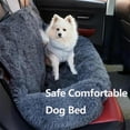 thumbnail image 2 of Car Seat Dog Bed with Safety Straps, Fluffy Safety Car Seat for Travel with Thick Cushion for All Cars, Removable and Easy to Clean (F,60*60cm), 2 of 4