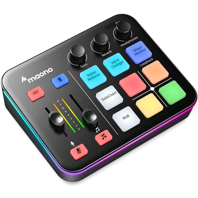 Mezclador de audio para juegos MAONO MaonoCaster G1 NEO con Bluetooth RGB