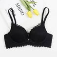 thumbnail image 2 of Olyvenn Women's Bras Lace Push Up Padded Brassiere Trendy Underwear Plus Size Bralette Bras for Women Intimates Deep V Plunge Embroidery Floral Underwire Bra Black 36/80, 2 of 3