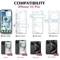 thumbnail image 2 of Funda tipo cartera para iPhone 15 Pro, funda tipo cartera de piel con cremallera, tarjetero, correa de muñeca y funda protectora trasera magnética desmontable para iPhone 15 Pro 5G de 6,1 pulgadas, 2 of 7
