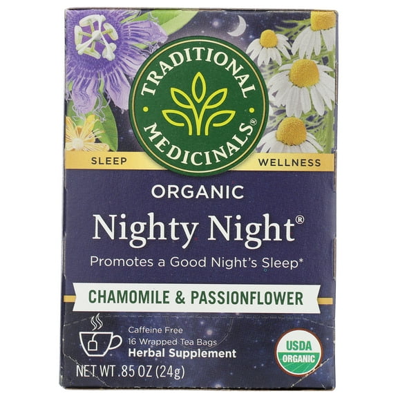 Pack of 6, Traditional Medicinals Nighty Night® Chamomile & Passionflower Tea, 0.85 oz