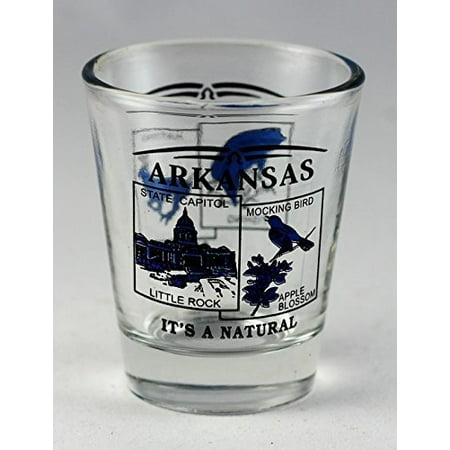 Arkansas Shot Glass - Arkansas State Scenery Blue New Shot Glass