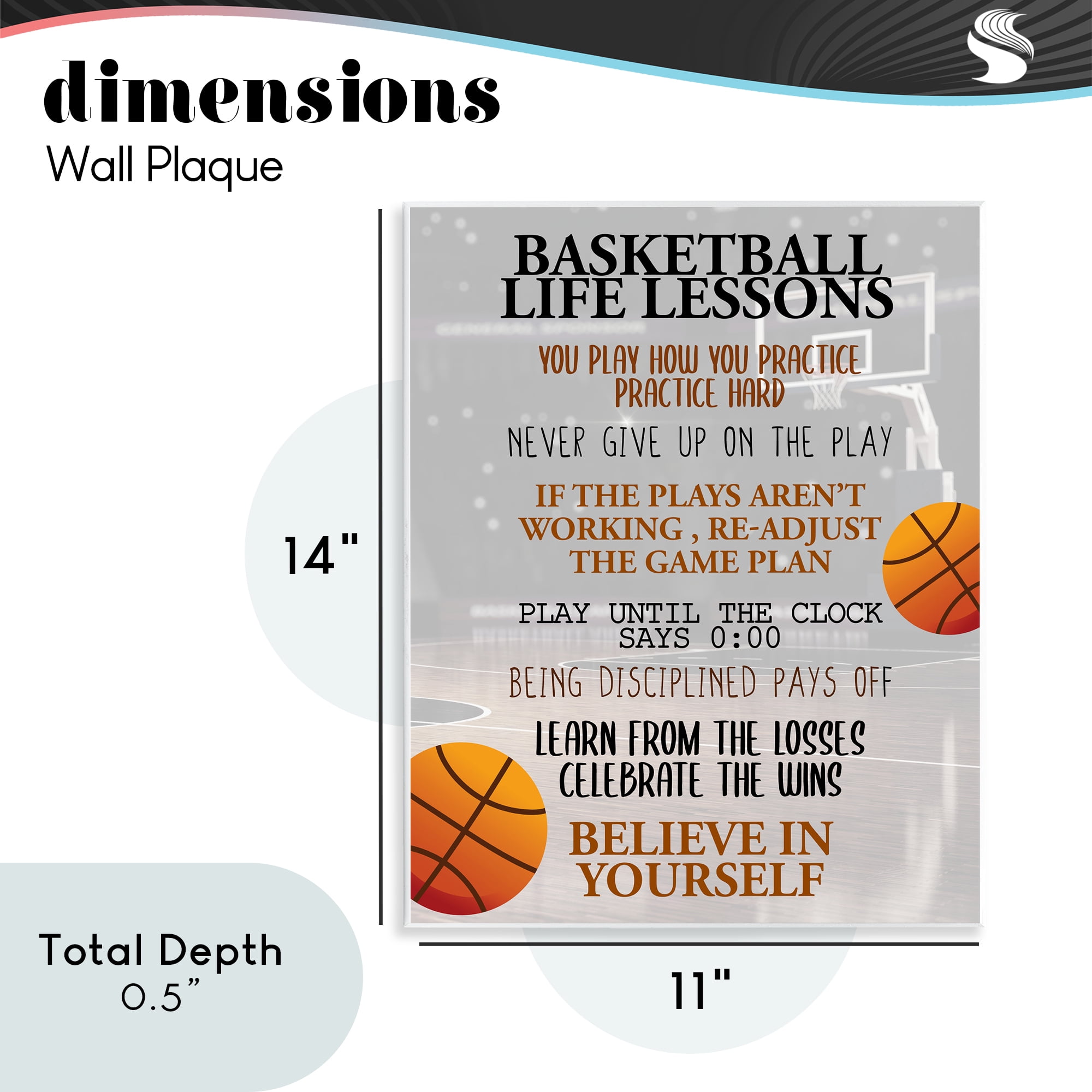 Basketball Life Lessons Wall Plaque Art, design by Kim Allen