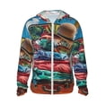 thumbnail image 2 of Uemuo Tropical Vacation Essentials Pattern Women's Full Zip UPF 50+ Sun Protection Hoodie Jacket Long Sleeve Sun Shirt Hiking Outdoor Performance with Pockets-Small, 2 of 9