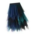 thumbnail image 3 of segolike Tulle Skirts for Women Fairy Skirt Asymmetrical Summer Half Skirt Tutu for Halloween Stage Performance Casual Formal Blue Green, 3 of 8