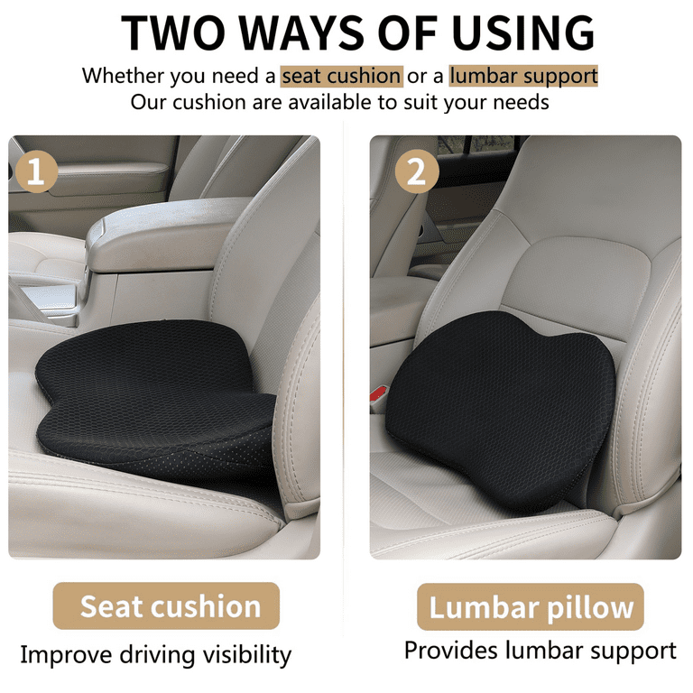 Livtribe Car Seat Cushion - Memory Foam Car Seat Pad - Sciatica & Lower  Back Pain Relief - Car Seat Cushions for Driving - Road Trip Essentials for  Drivers(Black) 