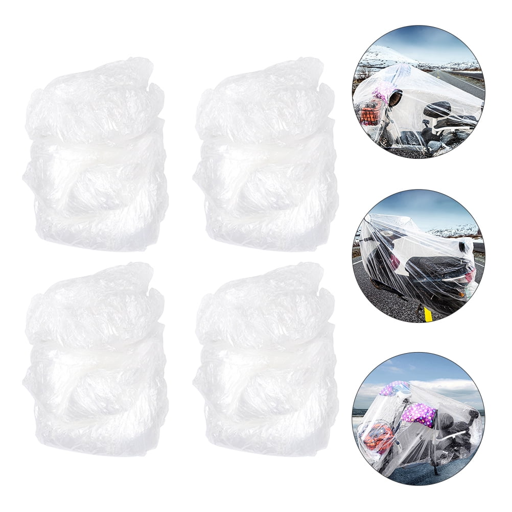 Eease Disposable Motorcycle Protector 4Pcs Clear Bike Cover for Indoor/Outdoor