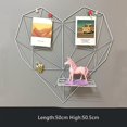 thumbnail image 1 of Black Nordic Metal Heart-shaped Grid Frame Wall Photos Grids Postcards Mesh Frame Home, 1 of 1