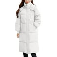 thumbnail image 2 of Homenesgenics Jackets for Women Plus Size 4Xl Long Sleeved Solid Color Hooded Jacket White XL, 2 of 5
