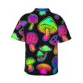 thumbnail image 3 of Bixox Men's Hawaiian Shirts Men's Bright Mushrooms Print Short-Sleeve Shirt-Large, 3 of 8